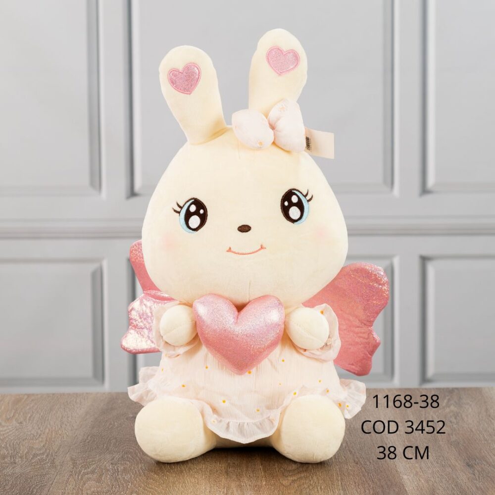 Conejo corazón y alas 38cm - 1168-38