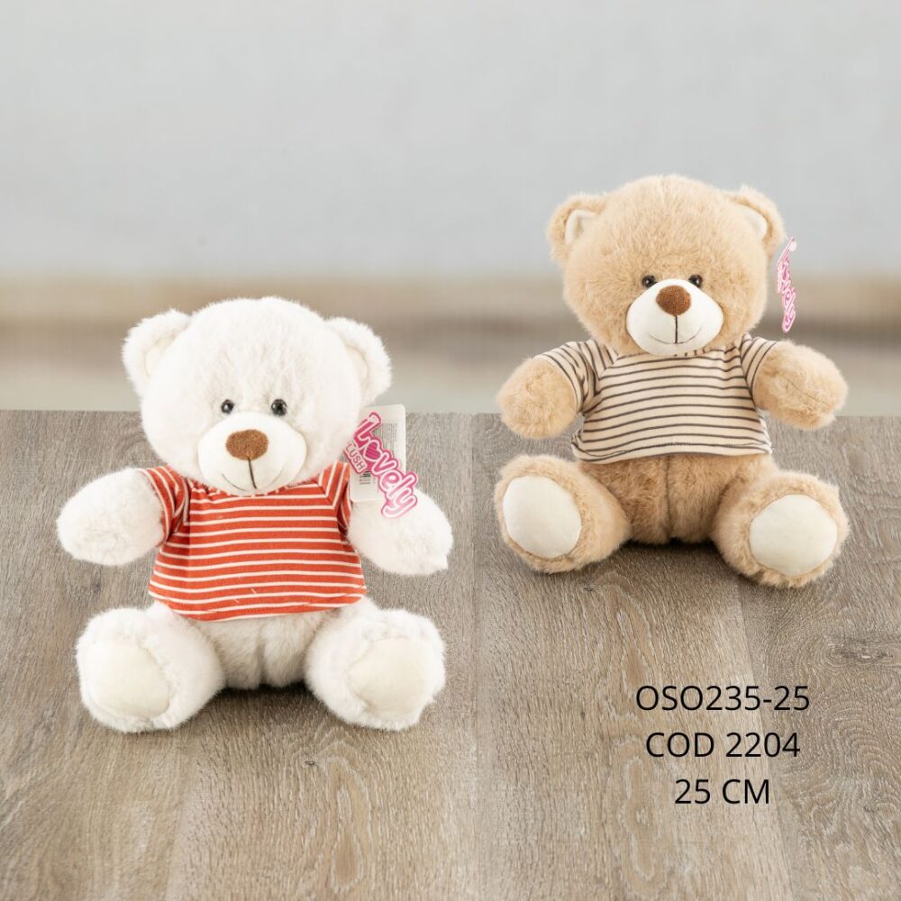 Oso camisa rayas 25cm - OSO235-25