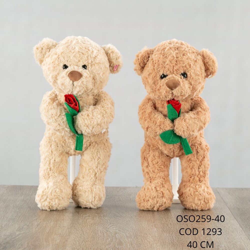 Oso con rosa 40cm - OSO259-40