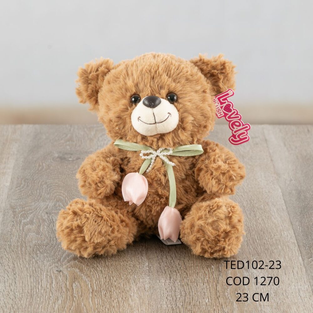 Oso collar tulipán 23cm - TED102-23