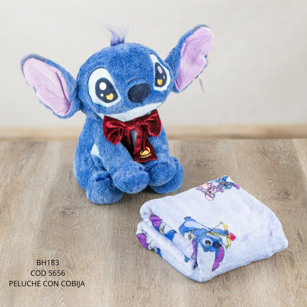 Stitch con cobija 45cm - BH183