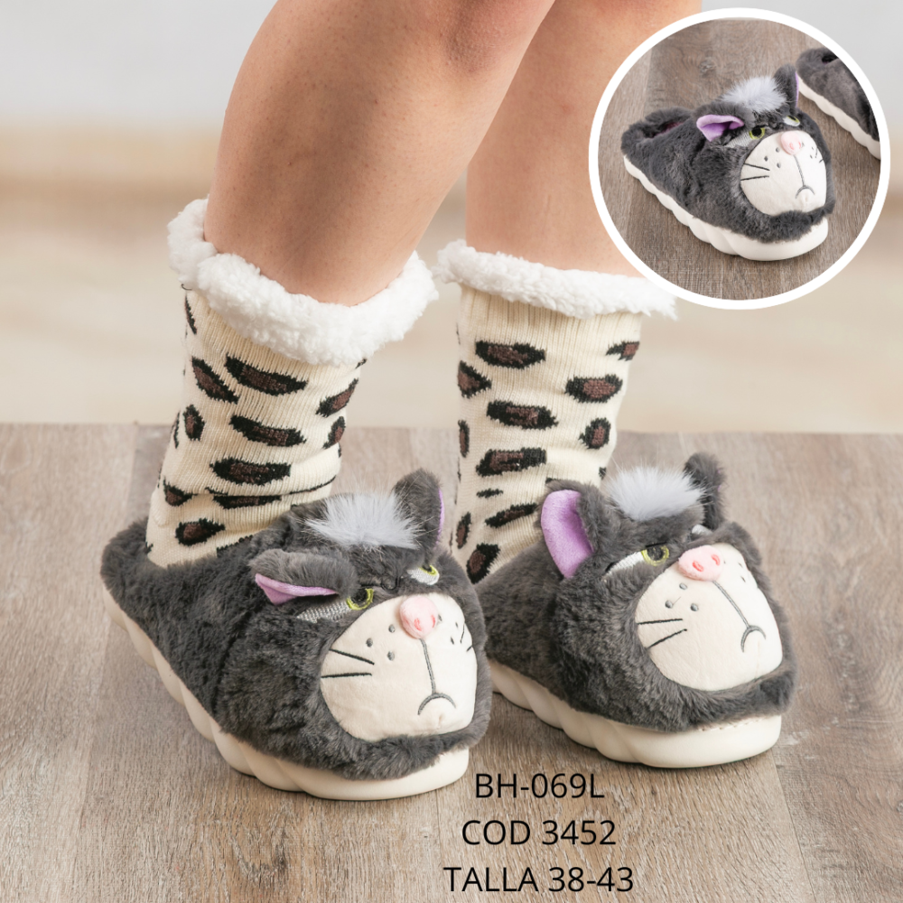 Pantufla Gato Lucifer - T/38-43 - BH-069L