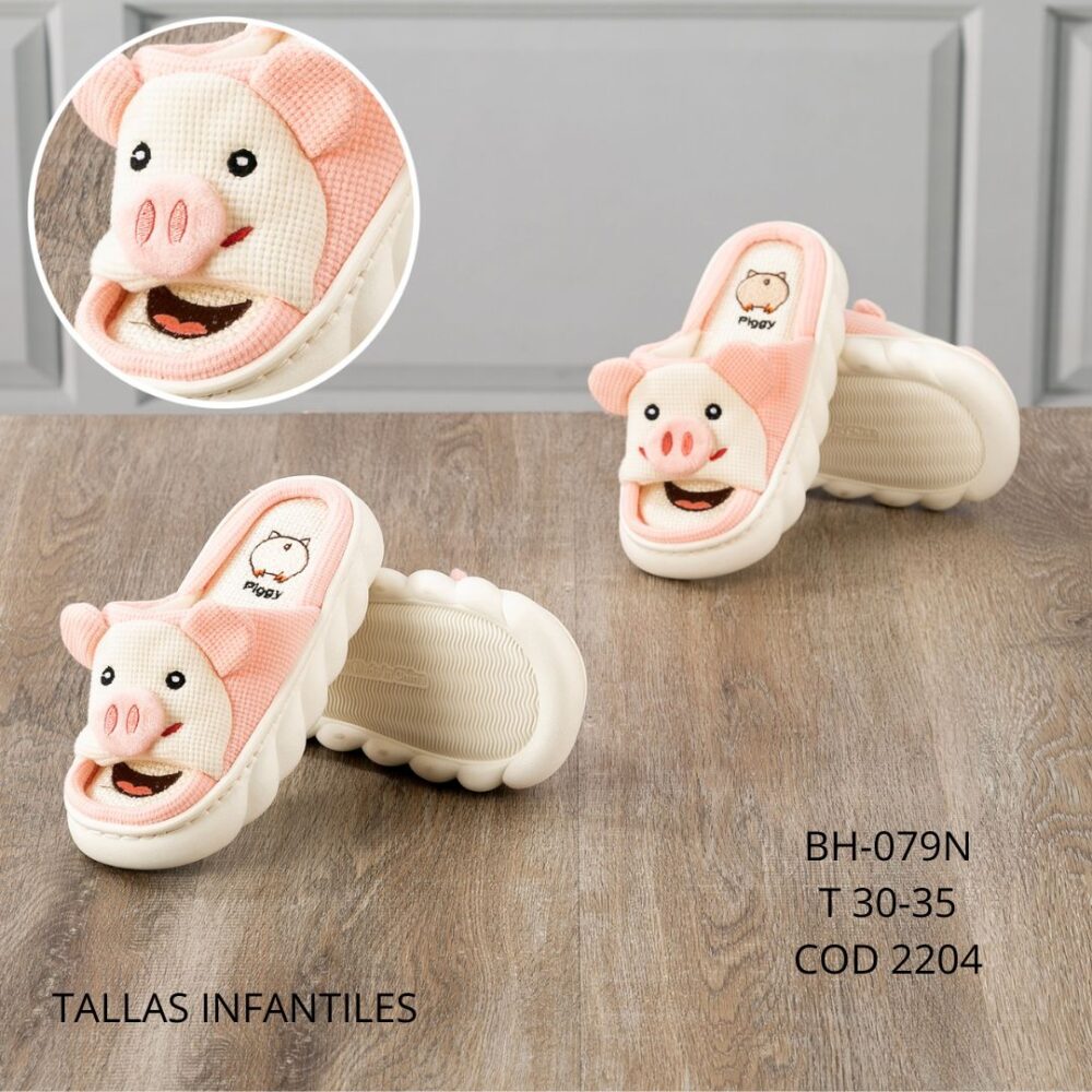 Pantufla Infantil Cerdo T-30-35 - BH-79N