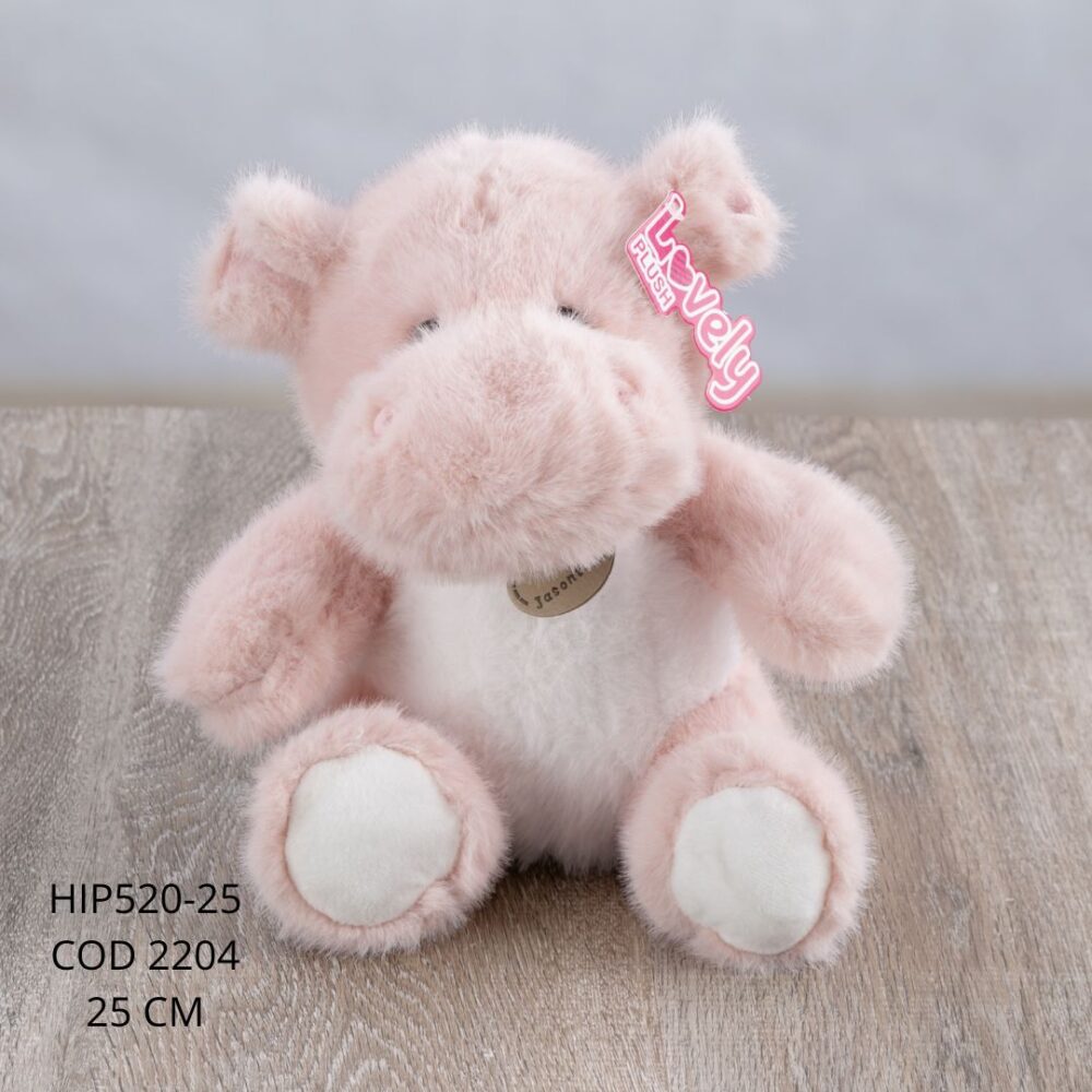 Hipopotamo Rosa 25cm - HIP520-25